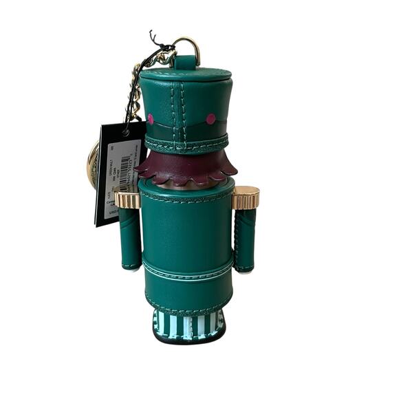 Kate Spade Oh What Fun 3D Nutcracker Key Chain Green Leather NEW - Picture 14 of 15